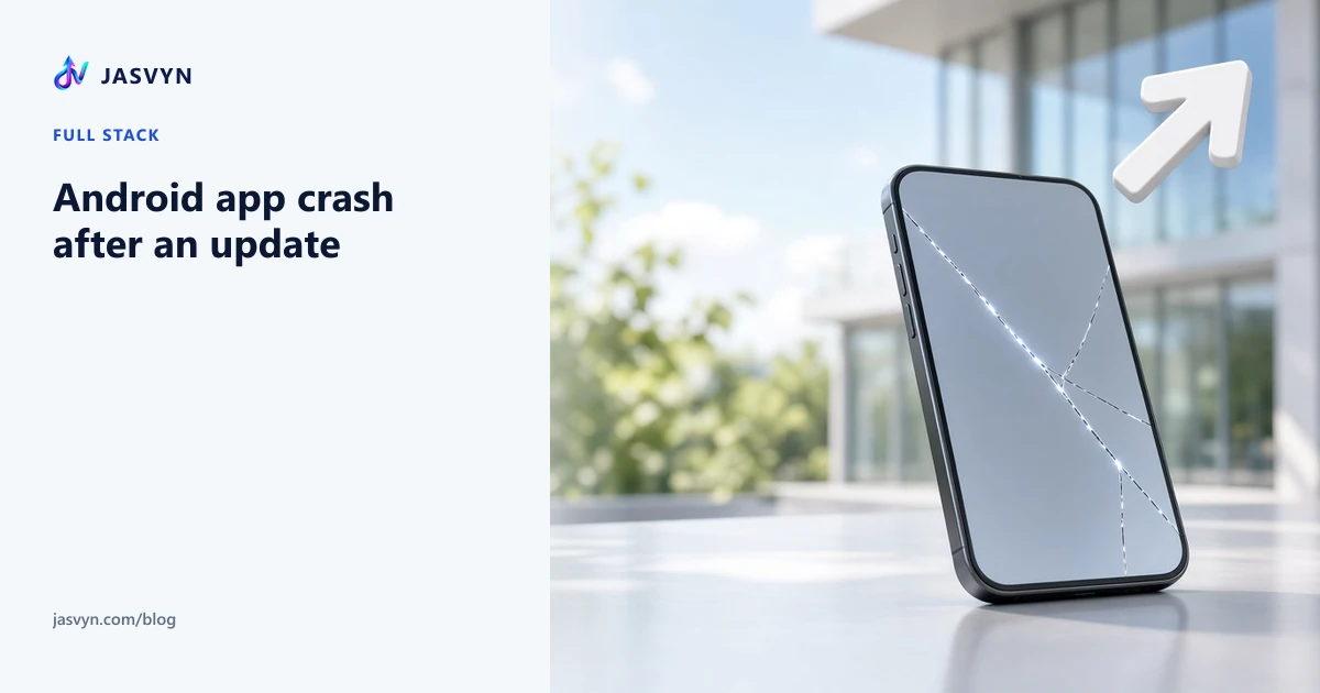 What to send when an Android app crashes after an update for a Noida team