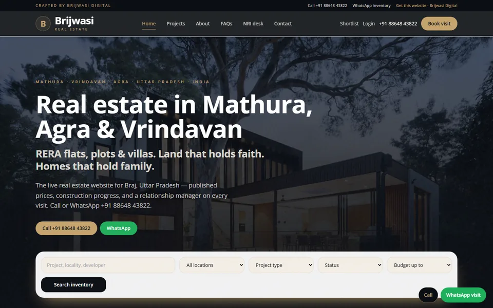 Real estate demo website for Mathura, Agra and Vrindavan