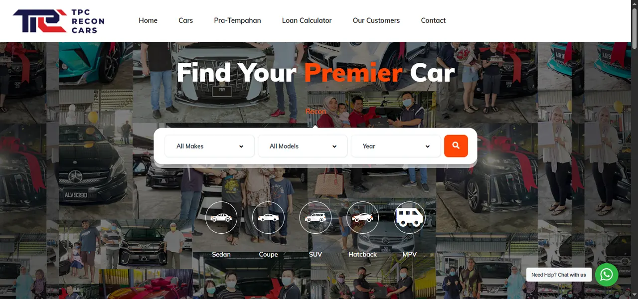 TPC Recon Cars website